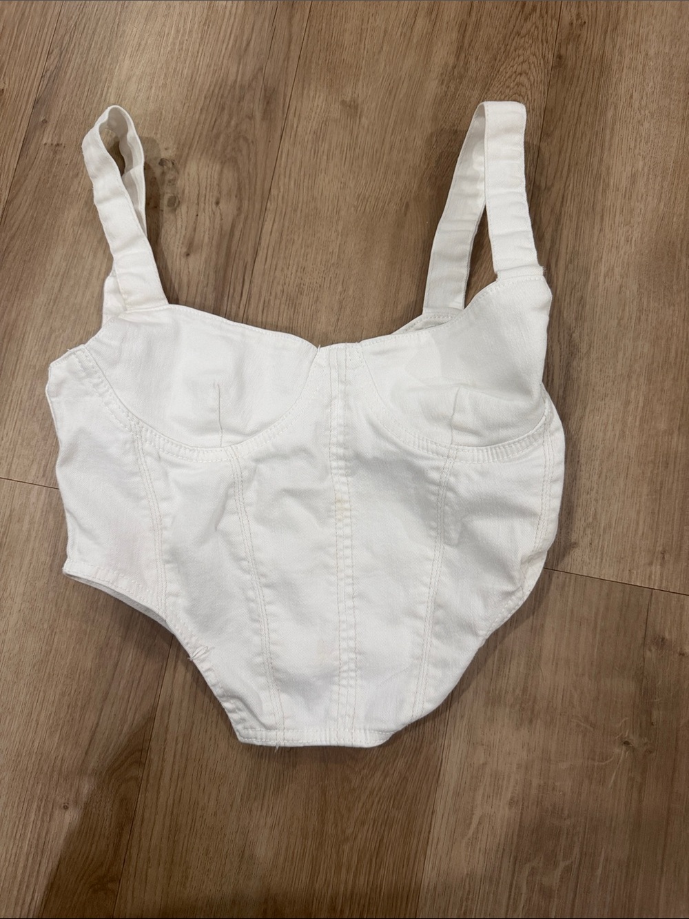 Zara White Girls' Structured Tank One-Piece Bodysuit
